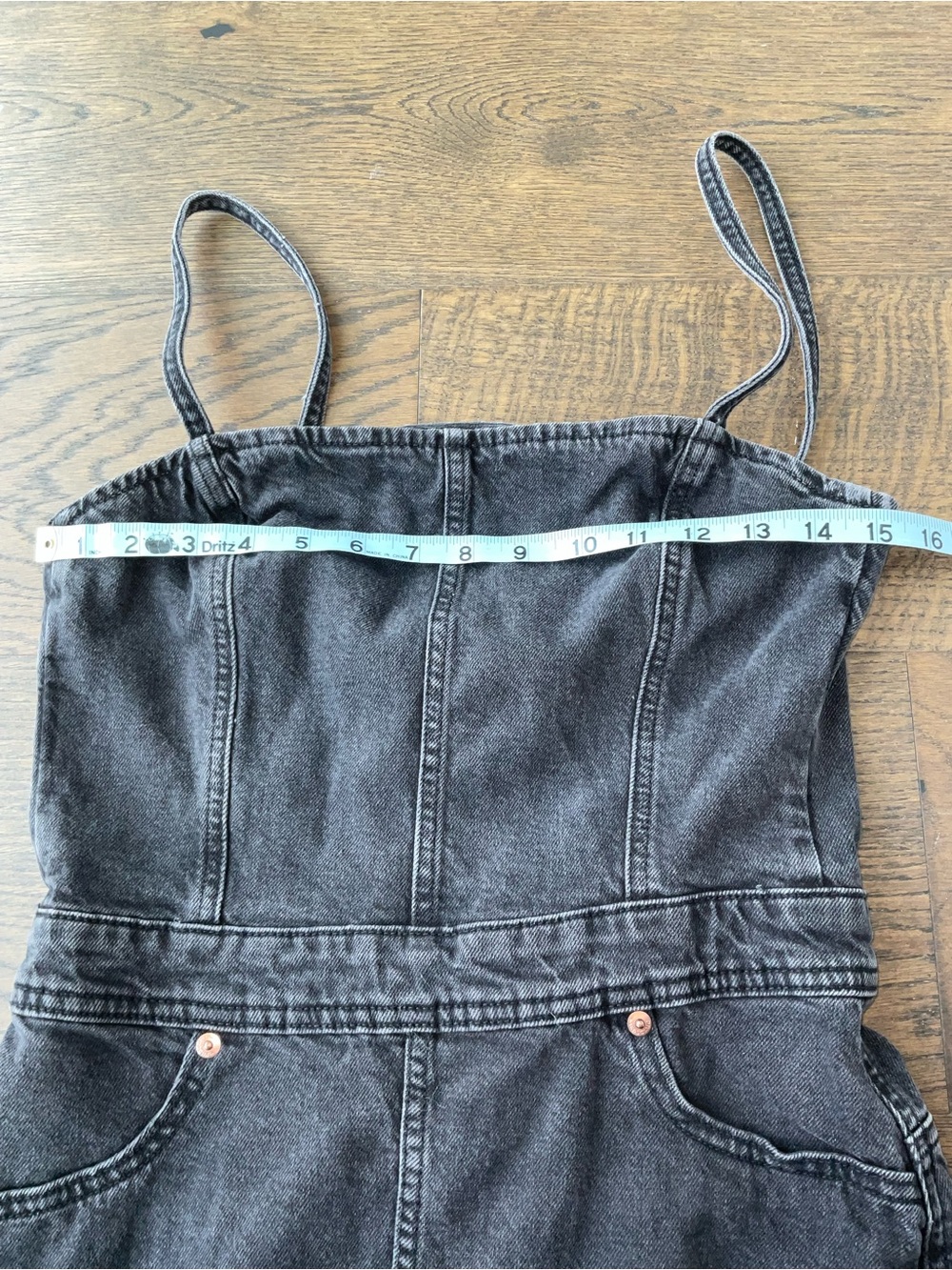H&M Black Denim Maxi Open back Dress with Spaghetti Straps - Picture 8 of 9